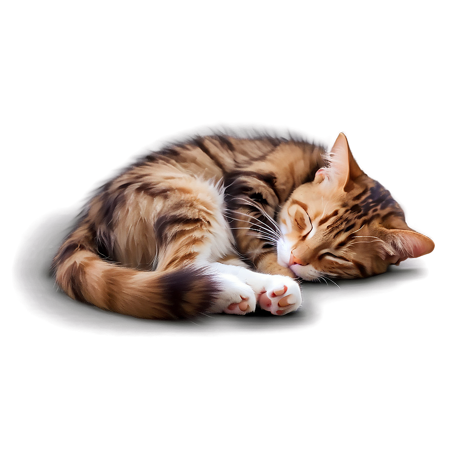 Soft Sleeping Cat Png 06252024 PNG image