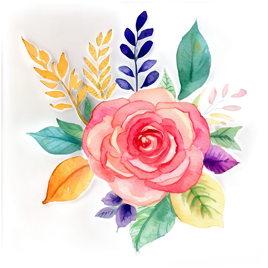 Soft Watercolor Floral Png Iqp PNG image