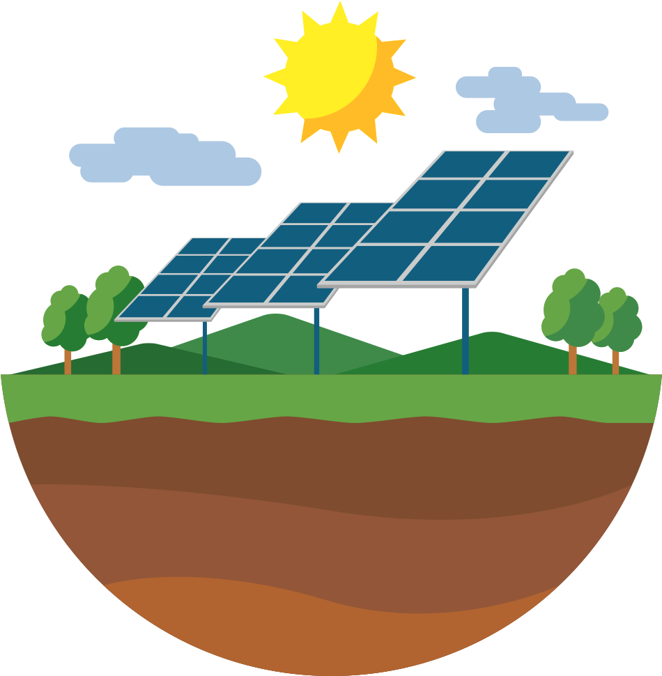 Solar Panelson Green Hill PNG image