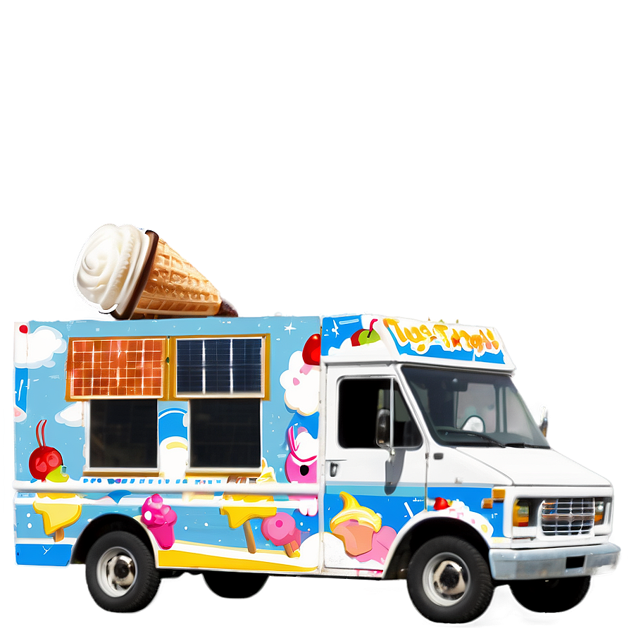 Solar-powered Ice Cream Truck Png 06122024 PNG image