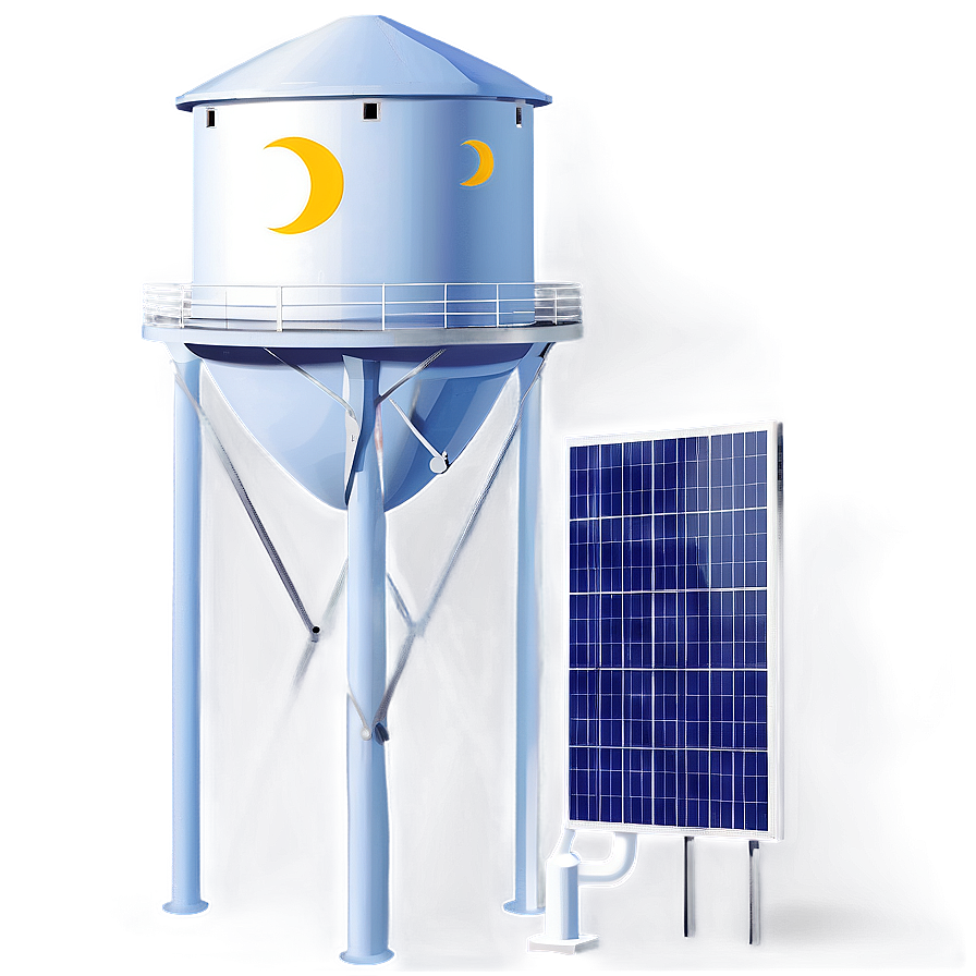 Solar Powered Water Tower Png 06132024 PNG image