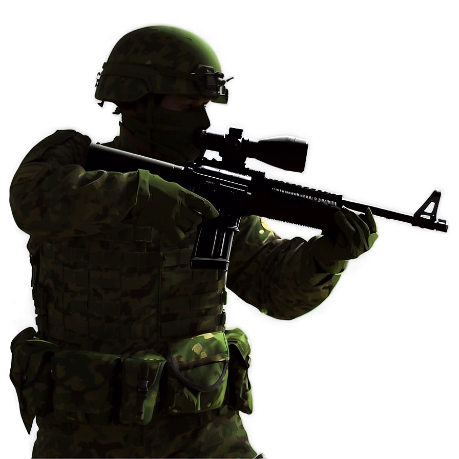 Soldier Aiming Silhouette Png Dgy PNG image