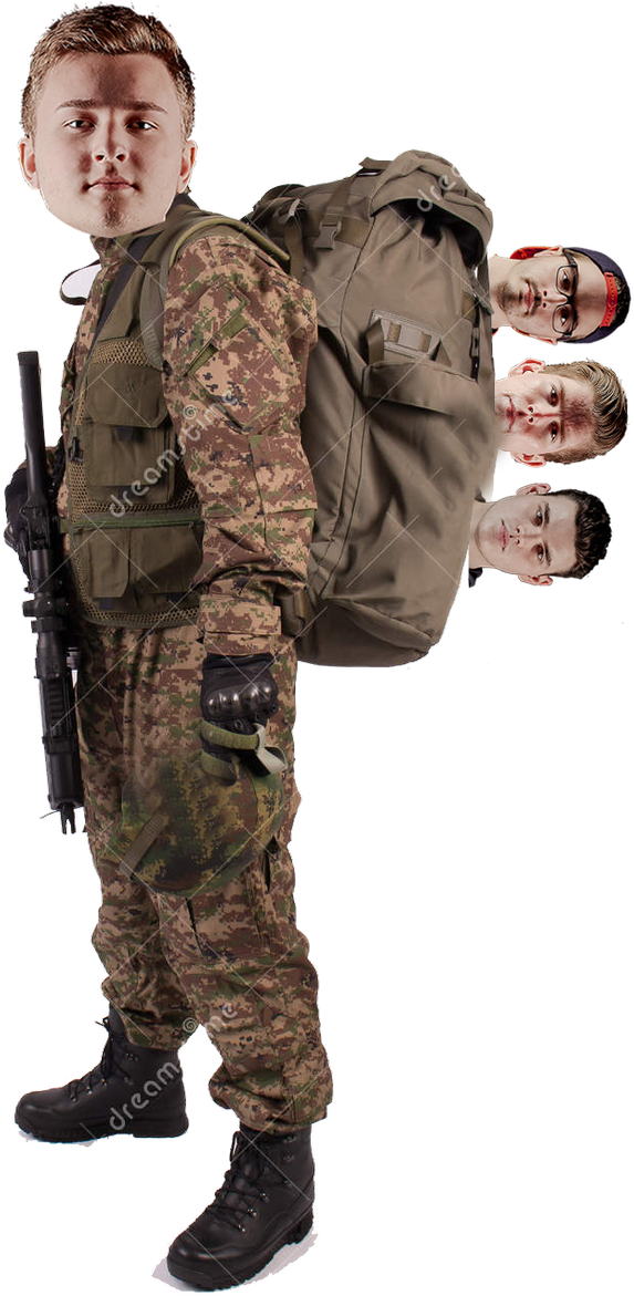 Soldier Multiple Faces Camouflage Uniform PNG image