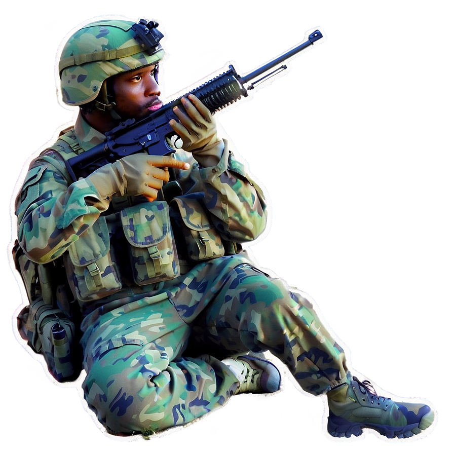 Soldier Silhouettes On Battlefield Png Fon89 PNG image