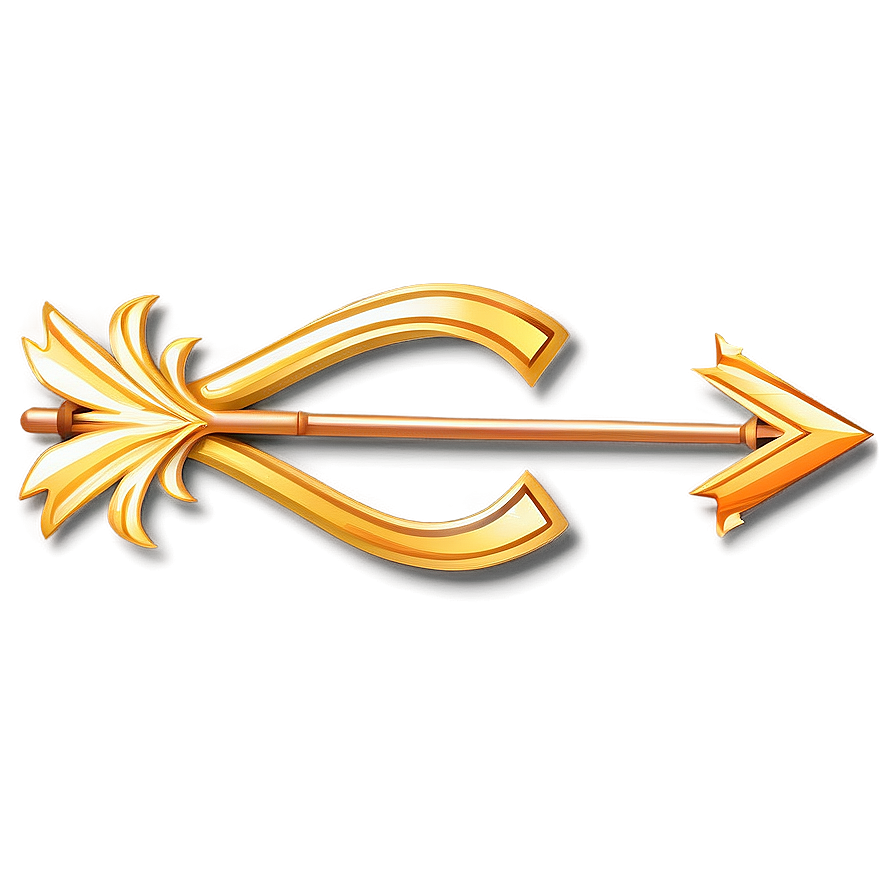 Solid Gold Arrow Outline Png 32 PNG image