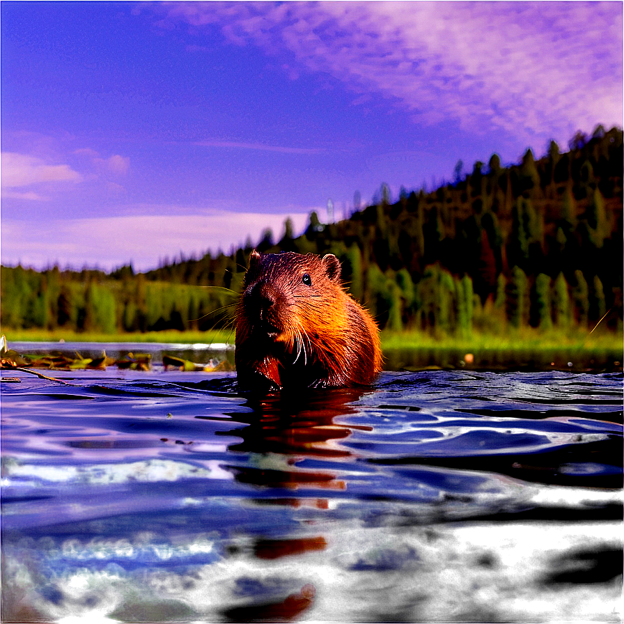 Solitary Beaver Journey Png 11 PNG image