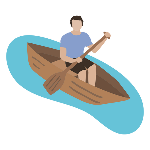Solo Canoeist Graphic PNG image