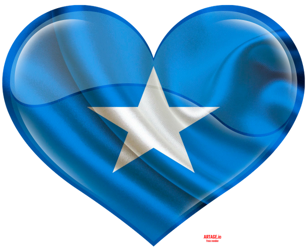 Somali Flag Heart Shaped PNG image