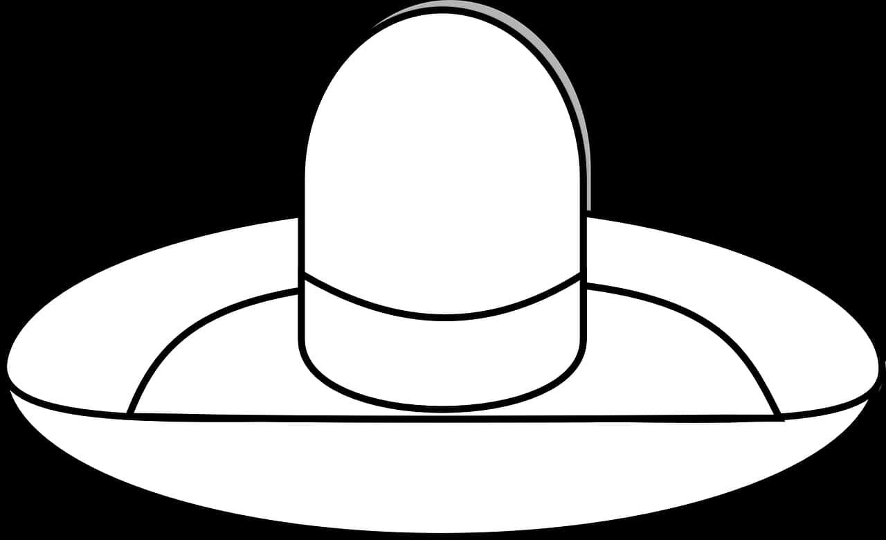 Sombrero Outline Vector PNG image