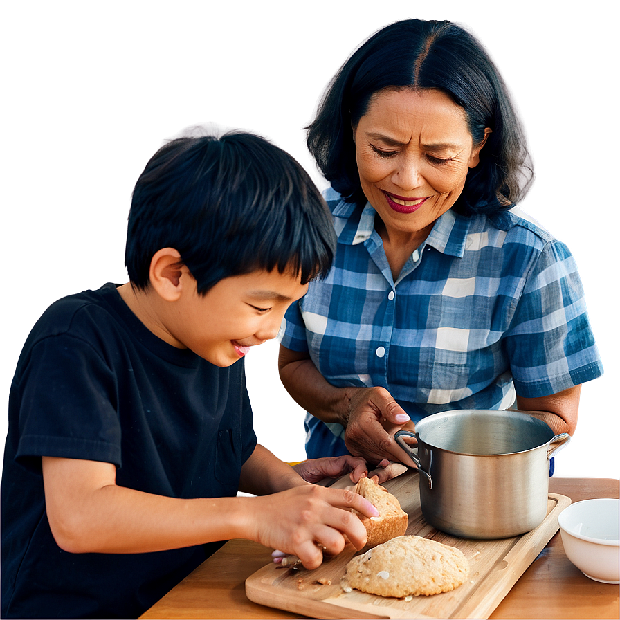 Son And Mother Baking Together Png 96 PNG image