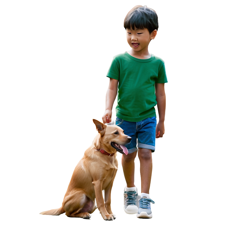 Son And Pet Dog Friendship Png 84 PNG image