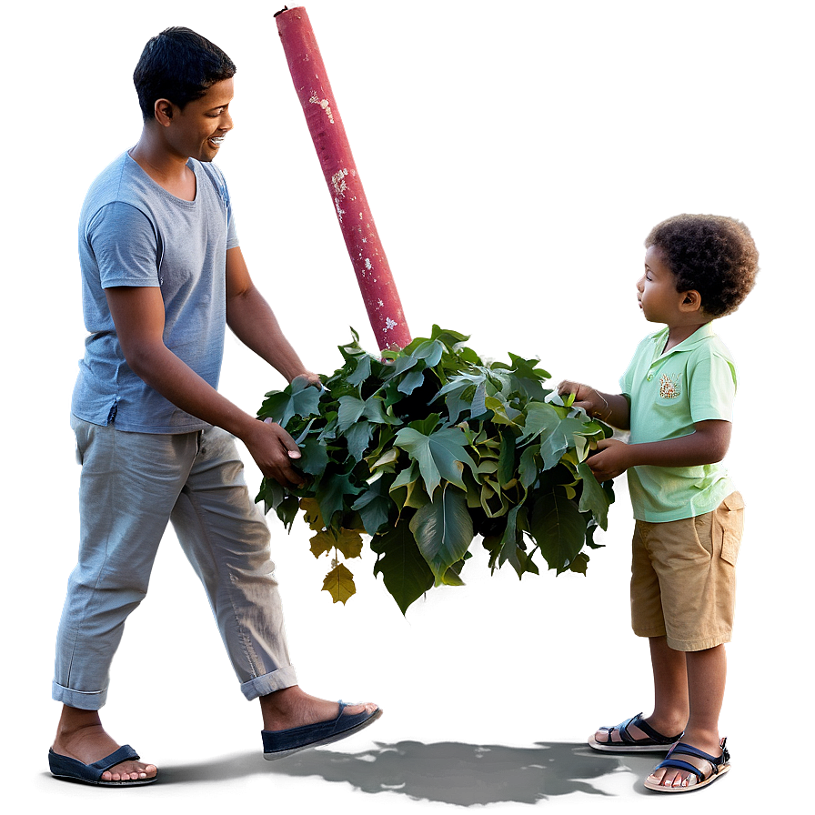 Son Collecting Leaves Png 06242024 PNG image