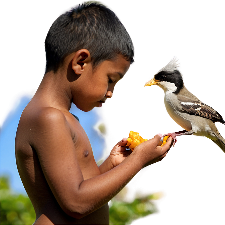 Son Feeding Birds Png Iga99 PNG image