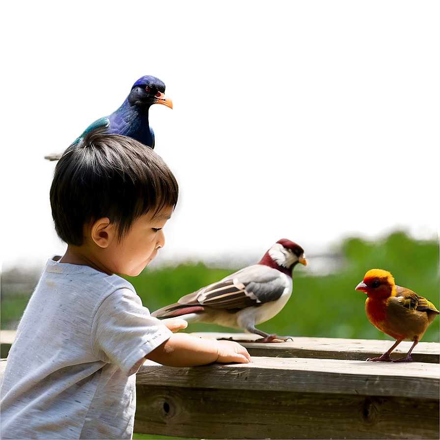 Son Feeding Birds Png Pej30 PNG image