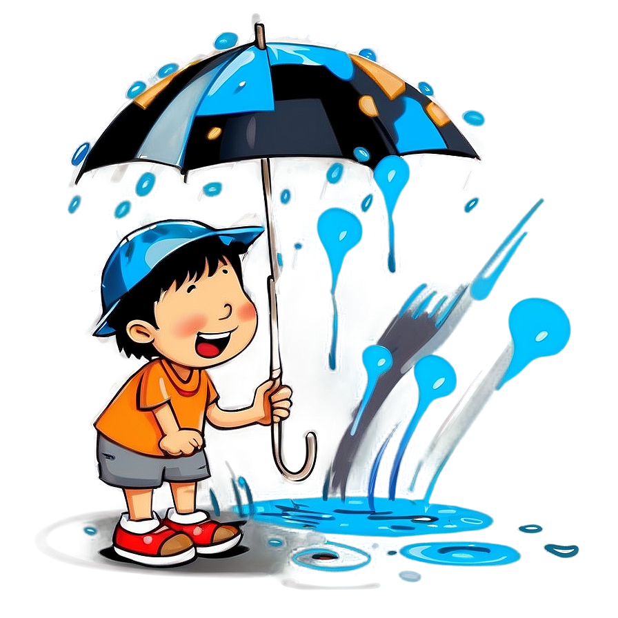 Son Playing In The Rain Png 06242024 PNG image