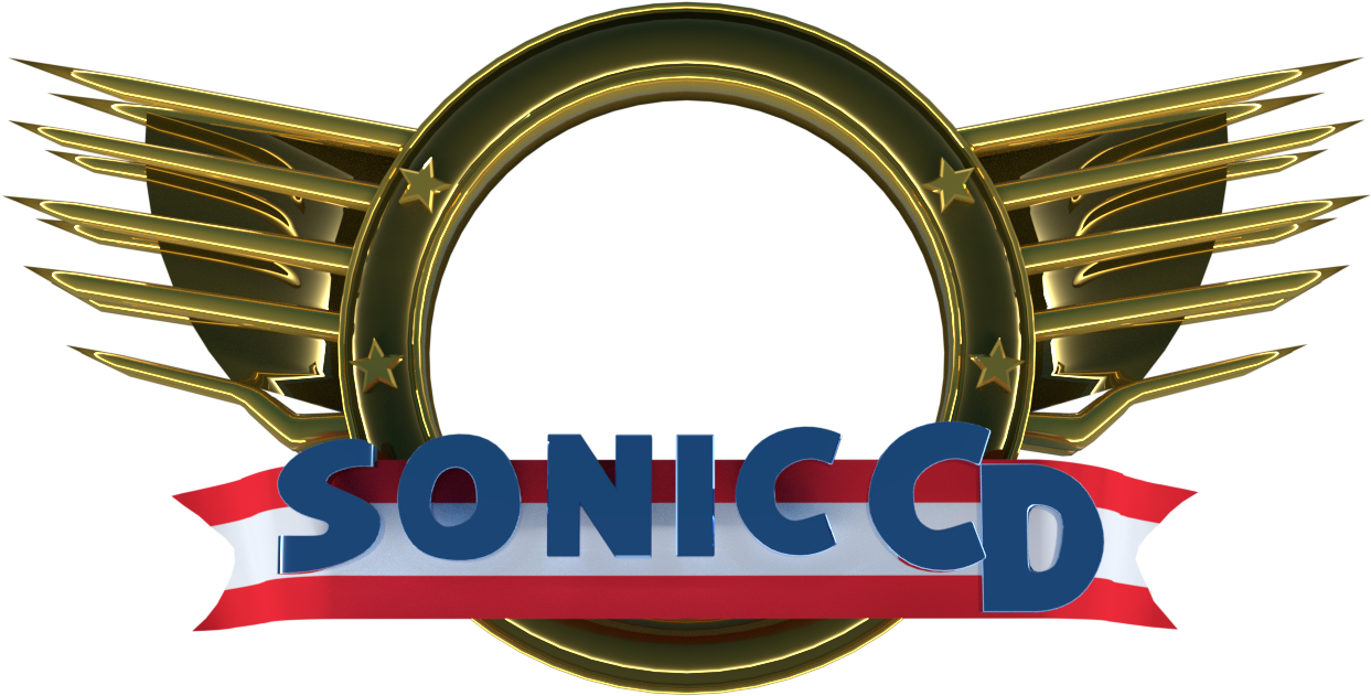 Sonic C D Logo Golden Ring Wings PNG image