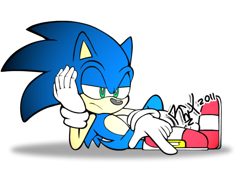 Sonic Chilling Out PNG image