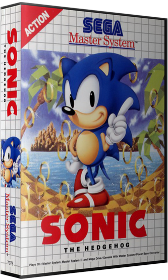 Sonic The Hedgehog Sega Master System Box Art PNG image