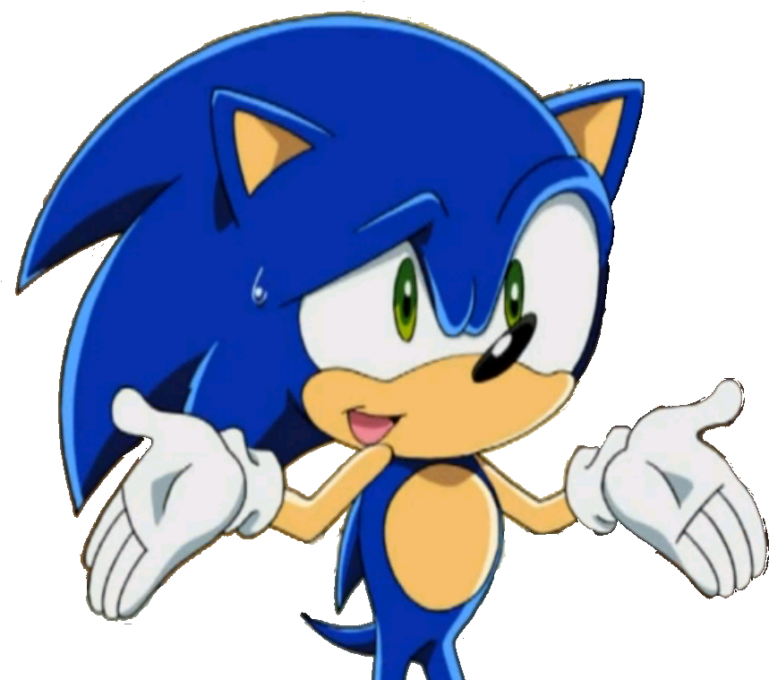 Sonic The Hedgehog Shrug Expression PNG image