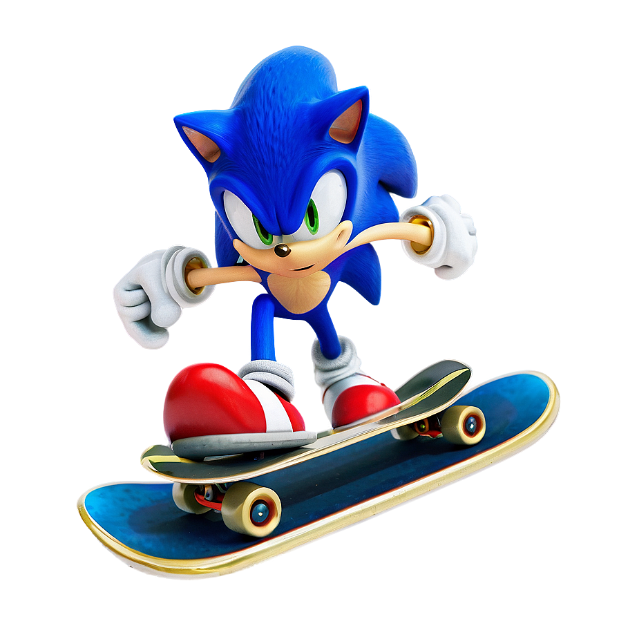 Sonic The Hedgehog Skateboarding Png 05232024 PNG image