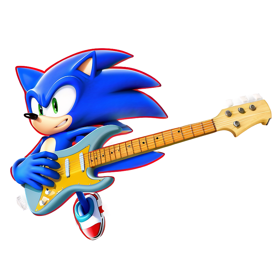 Sonic The Hedgehog With Guitar Png Gbo86 PNG image