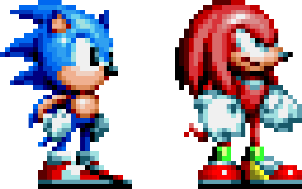 Sonicand Knuckles Pixel Art PNG image