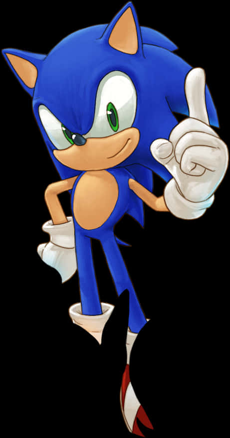 Sonicthe Hedgehog Pointing PNG image