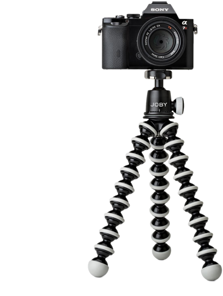 Sony Cameraon Joby Gorillapod PNG image