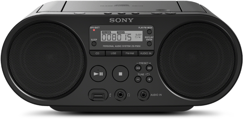 Sony Portable Boombox Front View PNG image