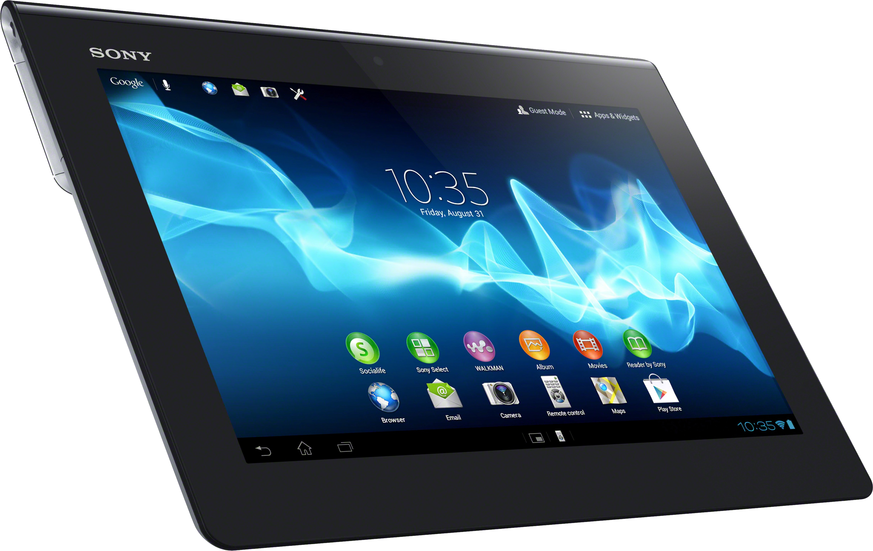 Sony Tablet Angled View PNG image