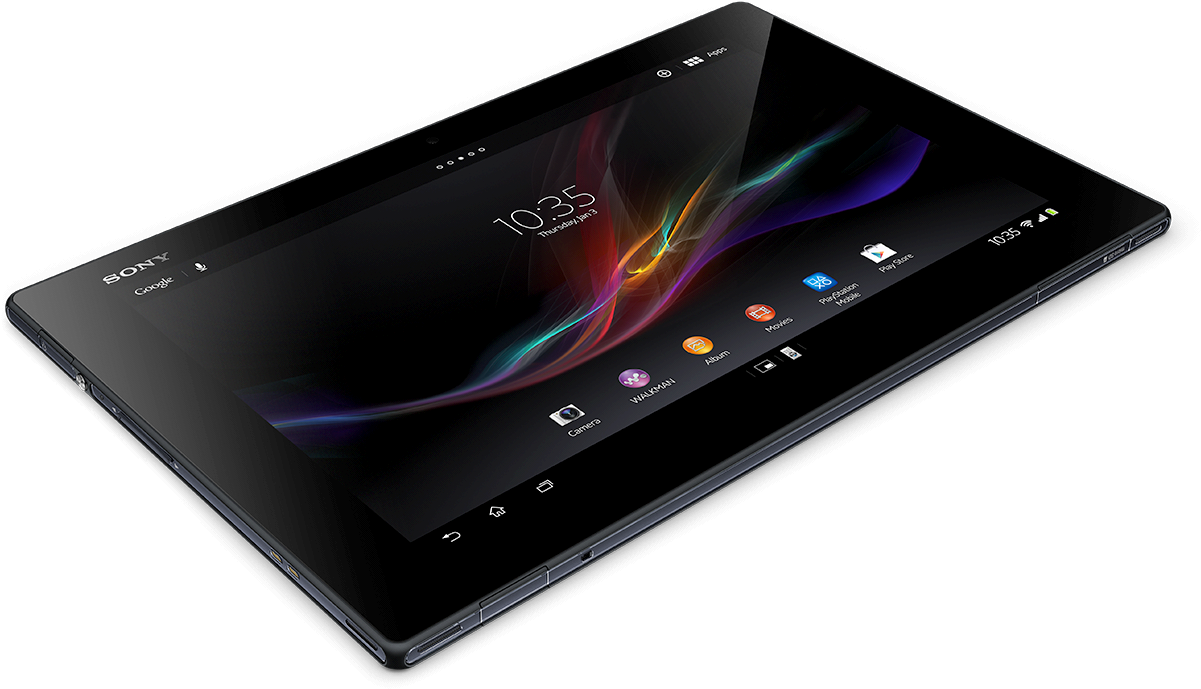 Sony Tablet Angled View PNG image