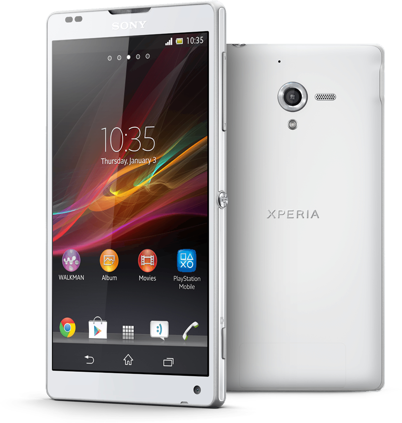 Sony Xperia White Smartphone Display PNG image