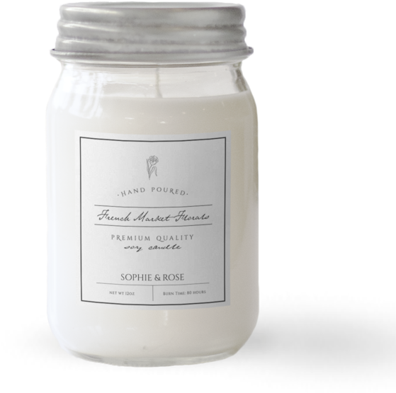 Sophie Rose Hand Poured Soy Candle PNG image