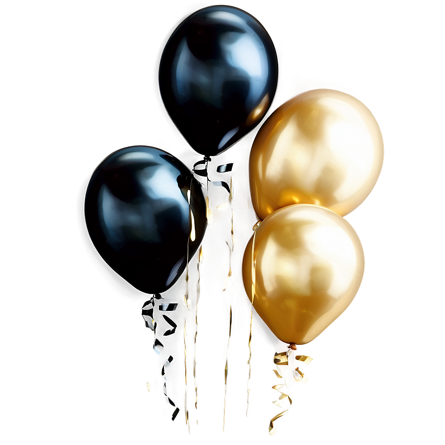 Sophisticated Black Gold Balloons Png 41 PNG image