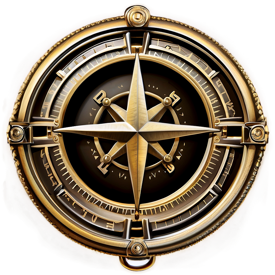 Sophisticated Bronze Compass Png 06252024 PNG image