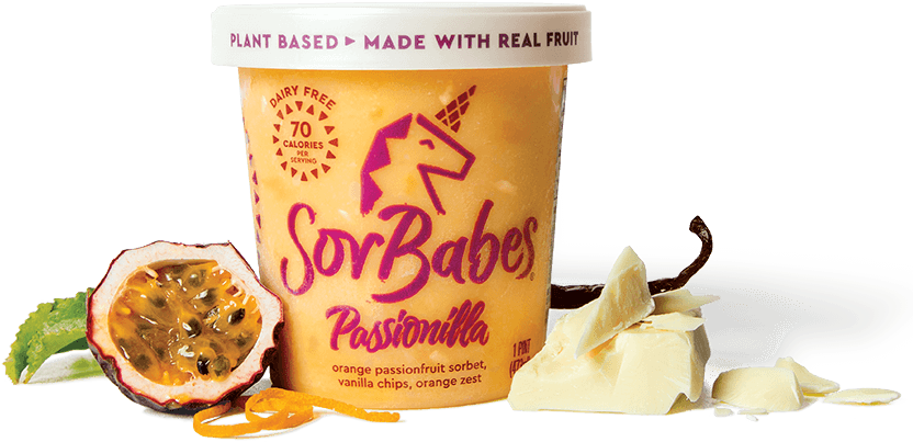 Sor Babes Passionilla Sorbet Packaging PNG image