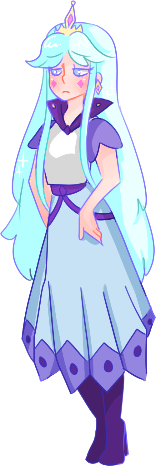Sorrowful Blue Haired Princess PNG image