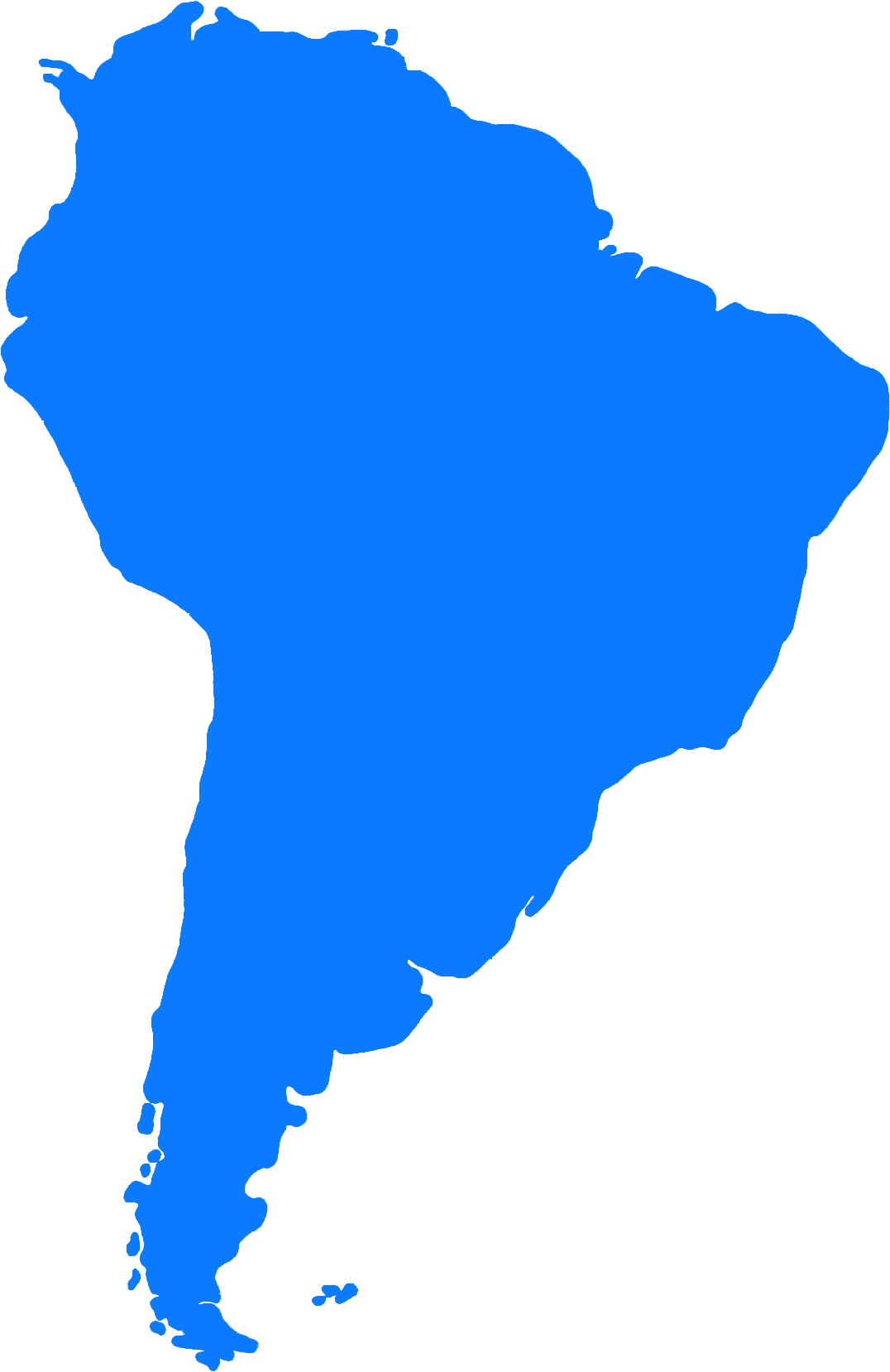 South America Blue Map Silhouette PNG image