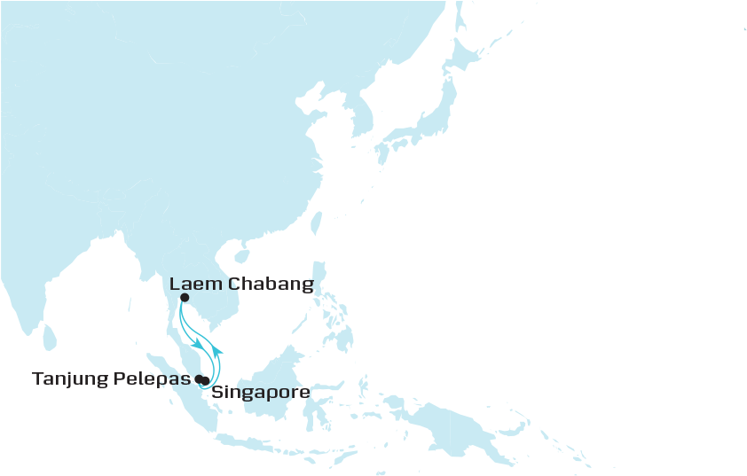 Southeast Asia Shipping Routes Map PNG image