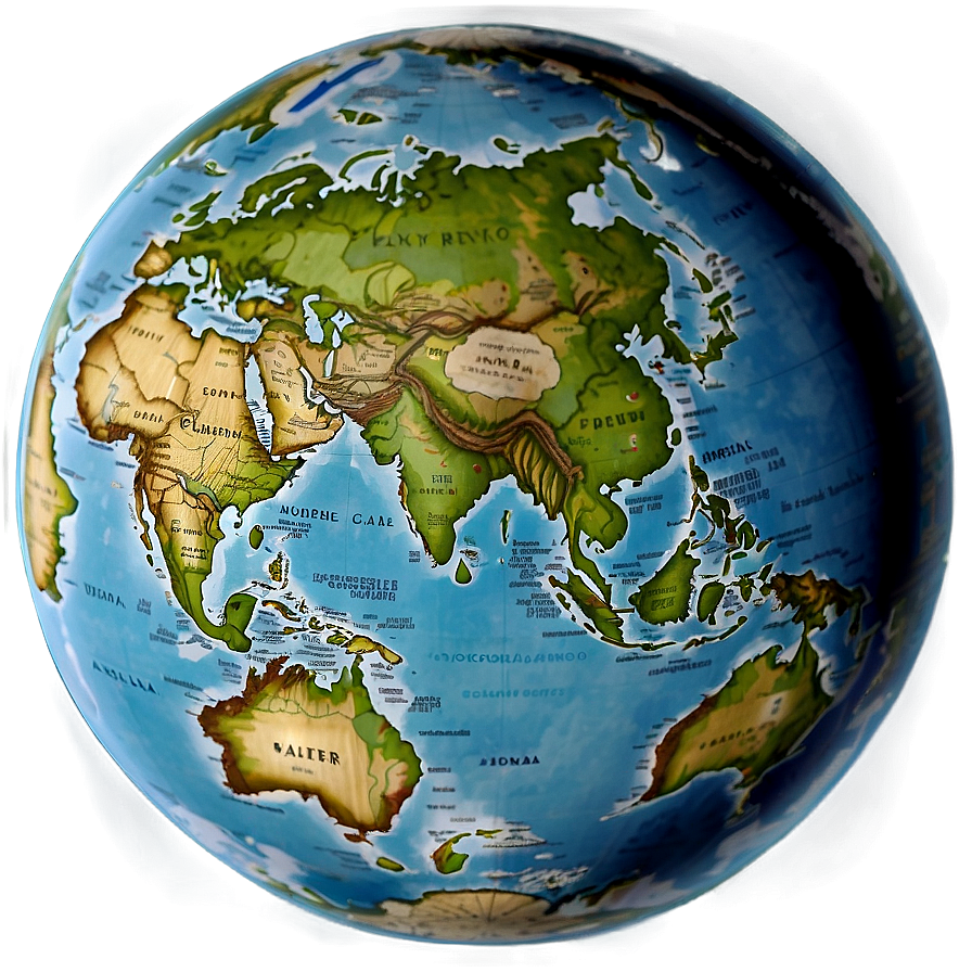 Southern Hemisphere Globe Png Gri PNG image