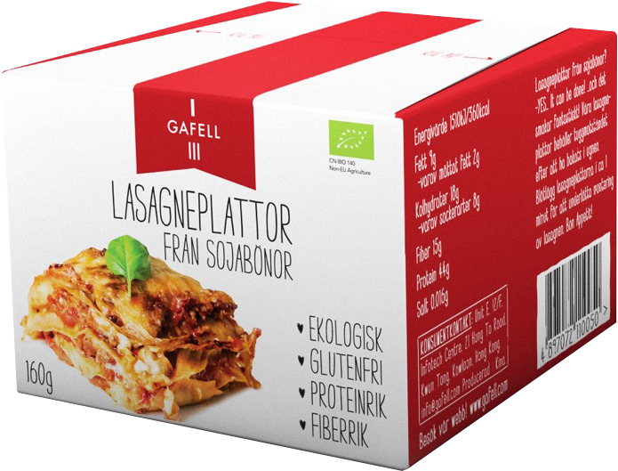 Soybean Lasagna Product Packaging PNG image