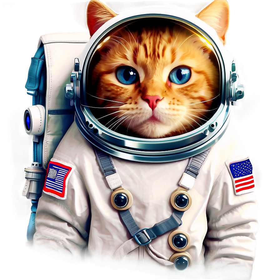 Space Cat Astronaut Vector Png Xkl PNG image