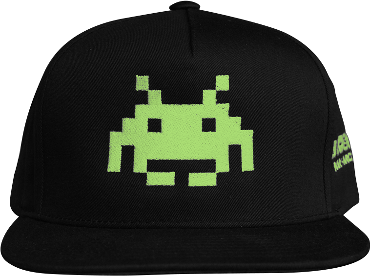 Space Invaders Black Cap PNG image