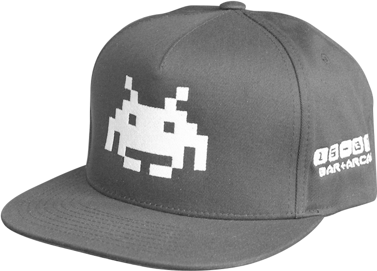 Space Invaders Cap Retro Gaming Apparel PNG image