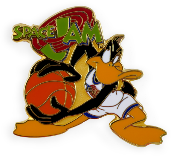 Space Jam Daffy Duck Basketball Pin PNG image