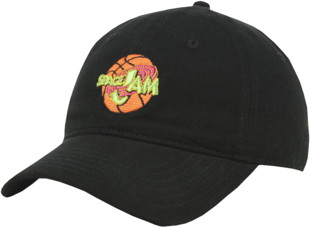 Space Jam Logo Black Baseball Cap PNG image