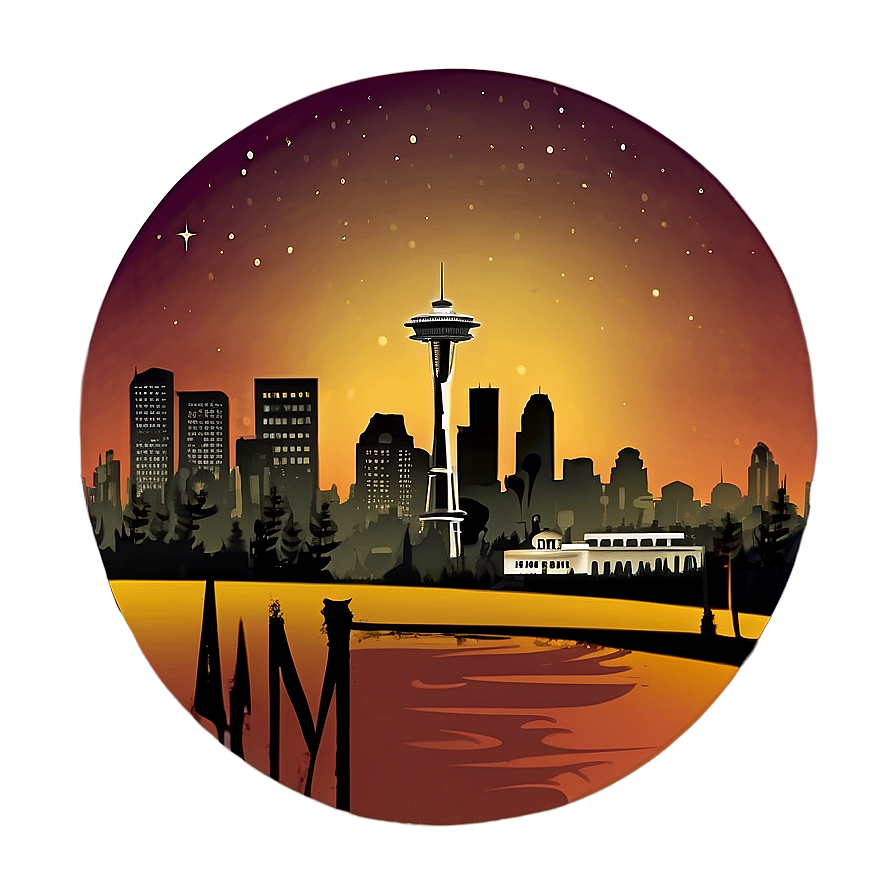 Space Needle Illustration Png Hjb PNG image