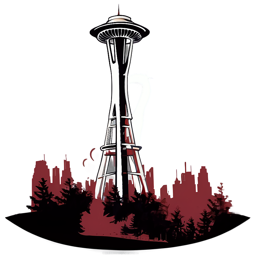 Space Needle Sunset Png Hor75 PNG image