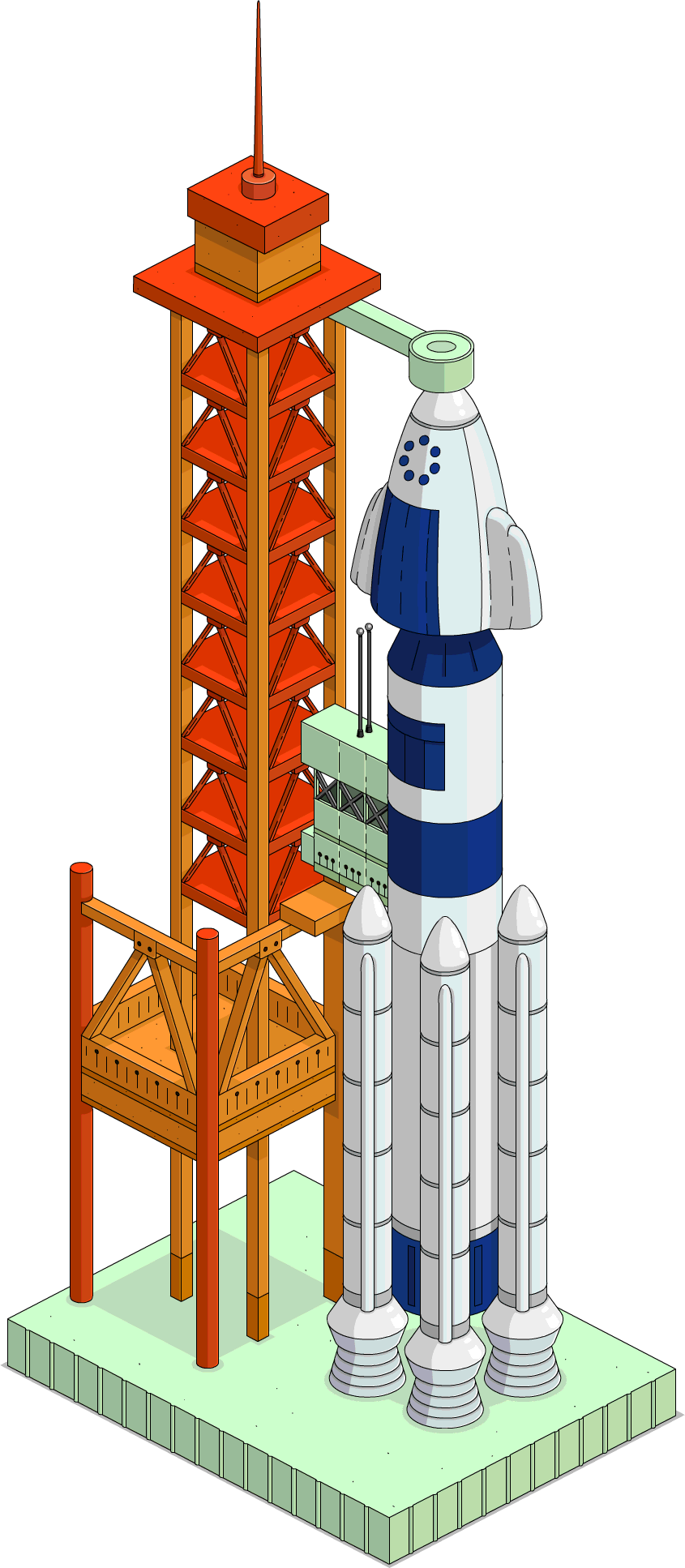 Space Rocketon Launchpad Illustration PNG image