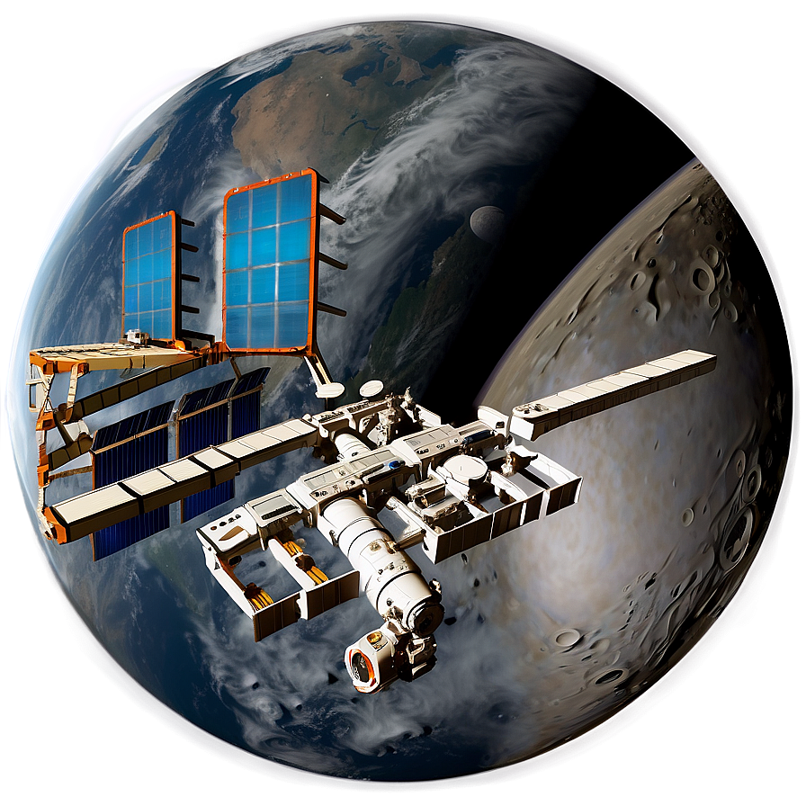 Space Station Iss In Sci-fi Scene Png Ffv69 PNG image